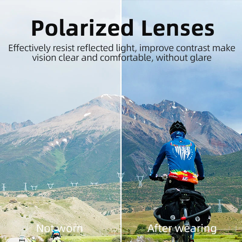 ROCKBROS Polarised Cycling Glasses - UV400 Protection, Ultra-light MTB & Road Bike Sunglasses