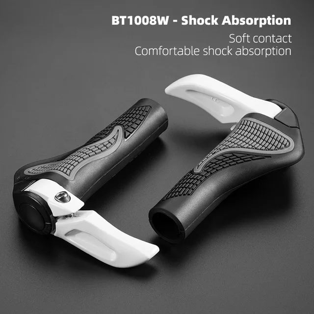 ROCKBROS MTB Handlebar Grips – Shockproof, Adjustable Rubber Grips with Aluminum Alloy Lock