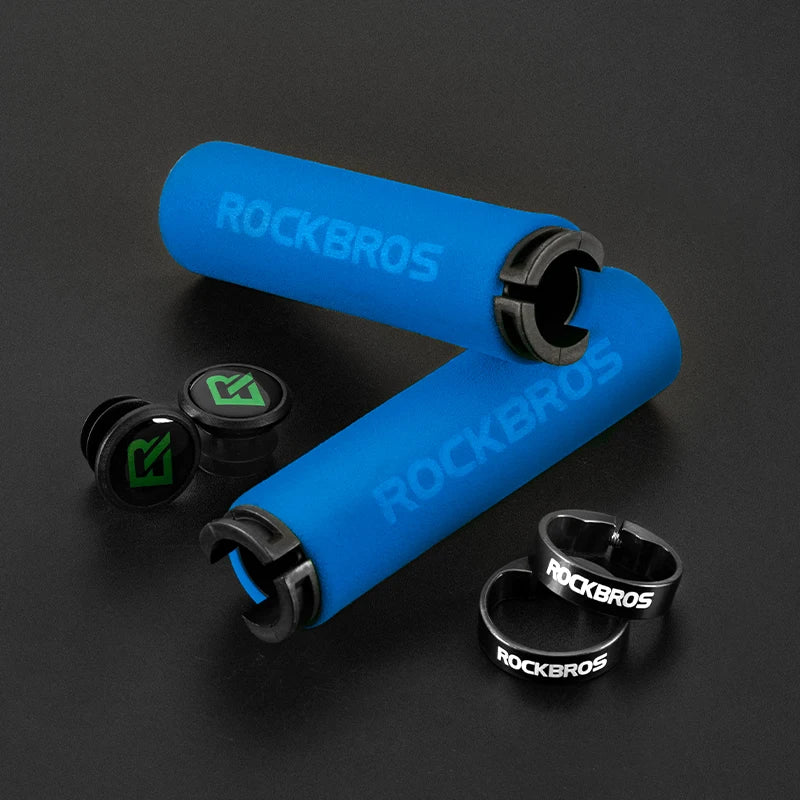 ROCKBROS MTB Silicone & Sponge Handlebar Grips, Anti-Skid, Shock-Absorbing, Ultra-Light Cycle Grips