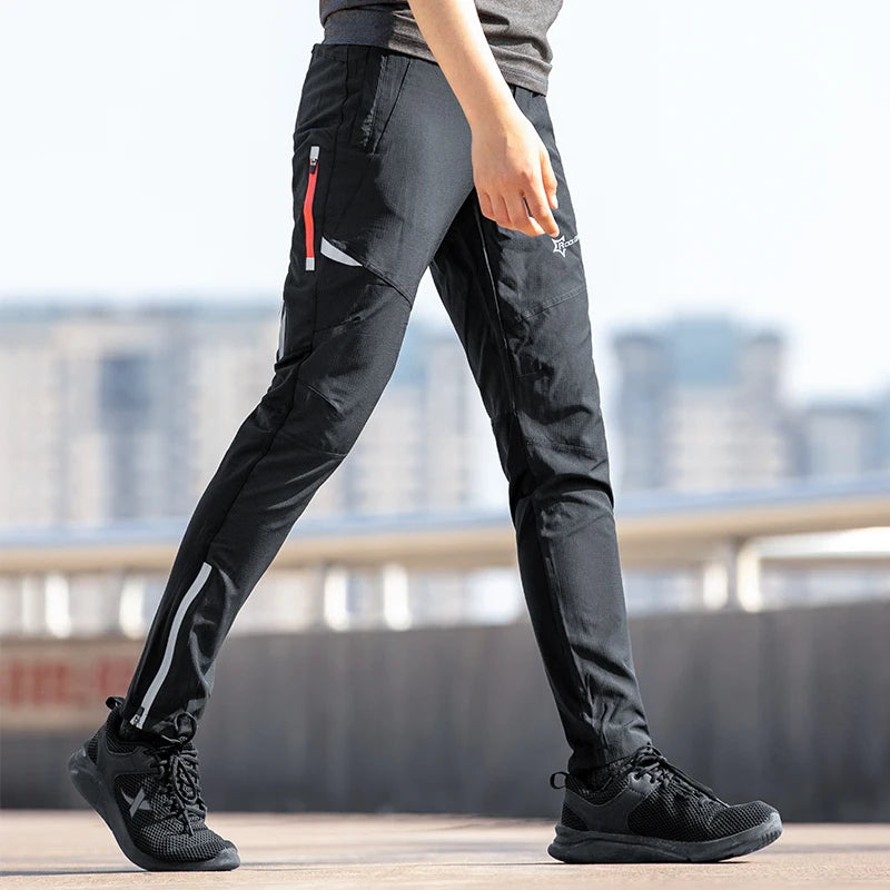 ROCKBROS Lightweight Breathable Cycling Pants for Men & Women, Reflective, Elastic, Quick-Dry