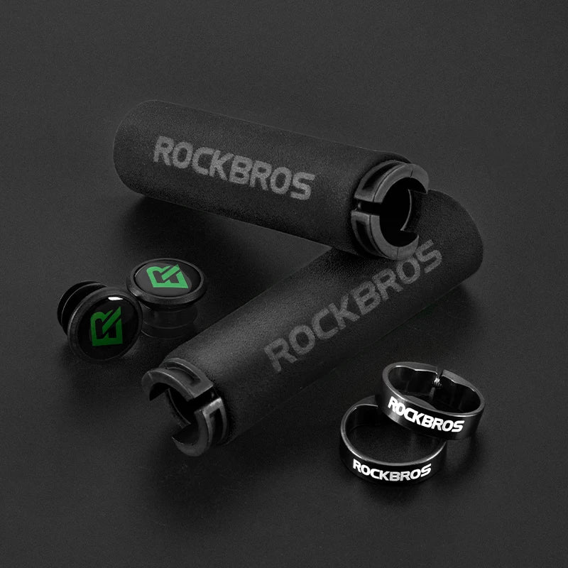 ROCKBROS MTB Silicone & Sponge Handlebar Grips, Anti-Skid, Shock-Absorbing, Ultra-Light Cycle Grips