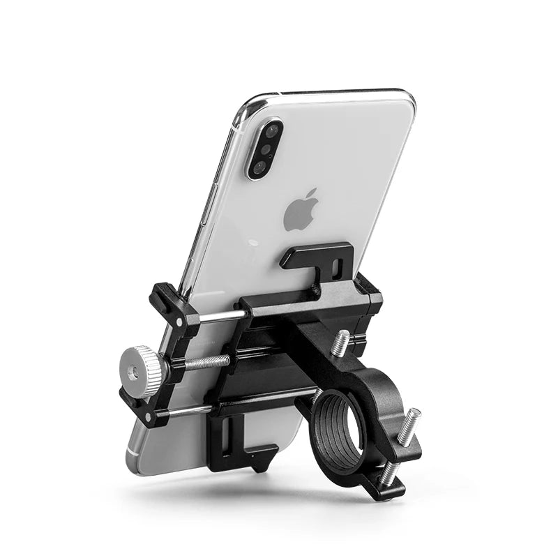 ROCKBROS CNC Aluminum Alloy Bike Phone Holder – 360° Rotating Mechanical Smartphone Mount