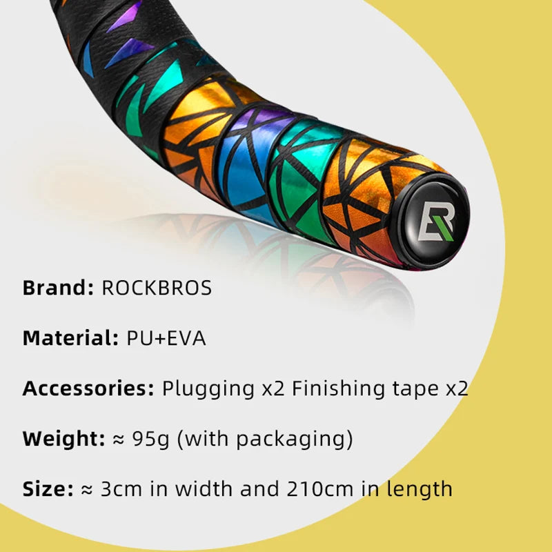 ROCKBROS Road Bike Handlebar Tape – PU EVA Anti-Vibration, Damping, Comfortable Bar Tape