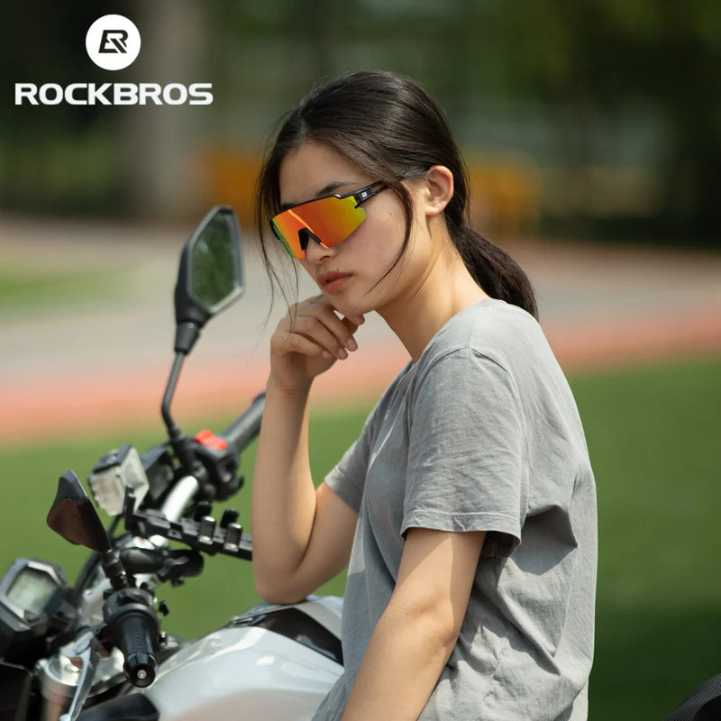 ROCKBROS Photochromic Cycling Glasses - Polarised, Built-in Myopia Frame, Sports Sunglasses, Unisex