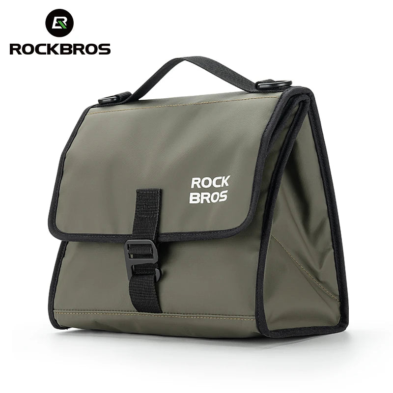 ROCKBROS 4-7L Foldable Insulated Handlebar Bag – Adjustable Capacity Front Bag for Folding Bikes