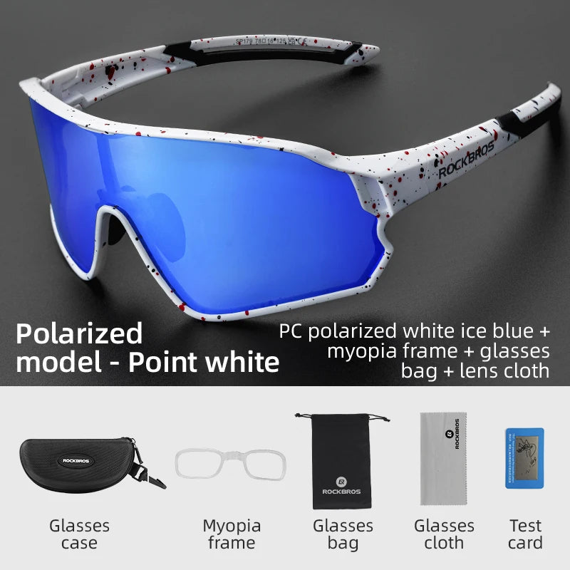 ROCKBROS Polarised Cycling Glasses - UV400 Protection, Ultra-light MTB & Road Bike Sunglasses