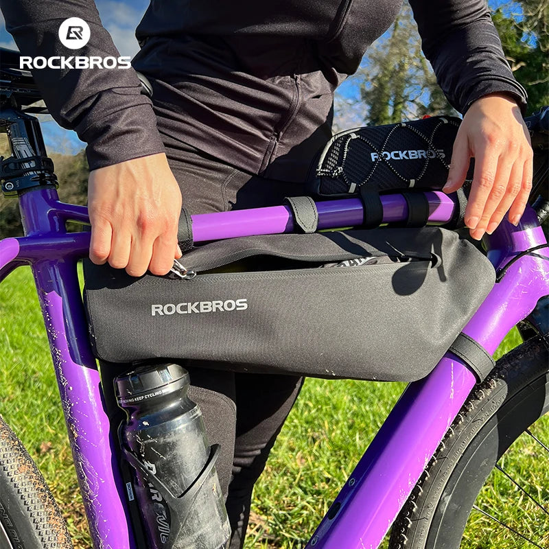 ROCKBROS Waterproof Top Tube Bike Bag - 3L Cycling Frame Pannier for MTB & Road Bikes Triangle Bag