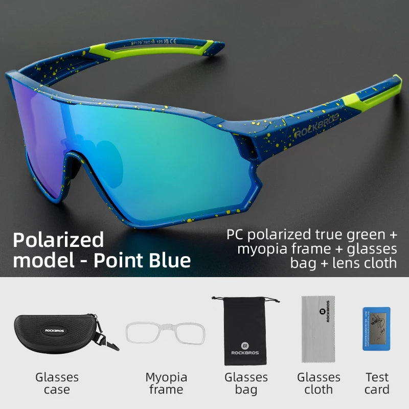 ROCKBROS Polarised Cycling Glasses - UV400 Protection, Ultra-light MTB & Road Bike Sunglasses