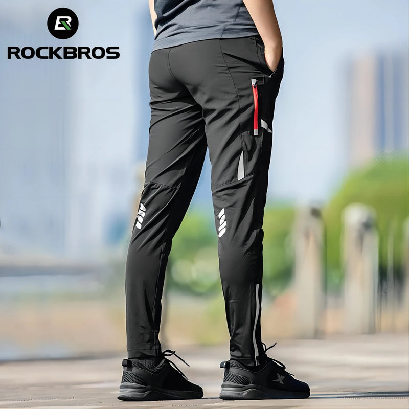 ROCKBROS Lightweight Breathable Cycling Pants for Men & Women, Reflective, Elastic, Quick-Dry