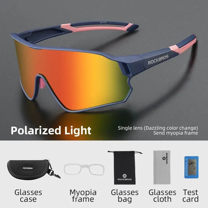 ROCKBROS Polarised Cycling Glasses - UV400 Protection, Ultra-light MTB & Road Bike Sunglasses