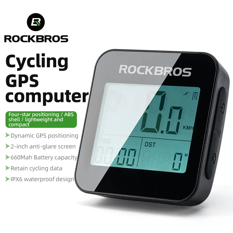 ROCKBROS GPS Bike Computer – Waterproof Speedometer & Odometer for Road and MTB Cycling