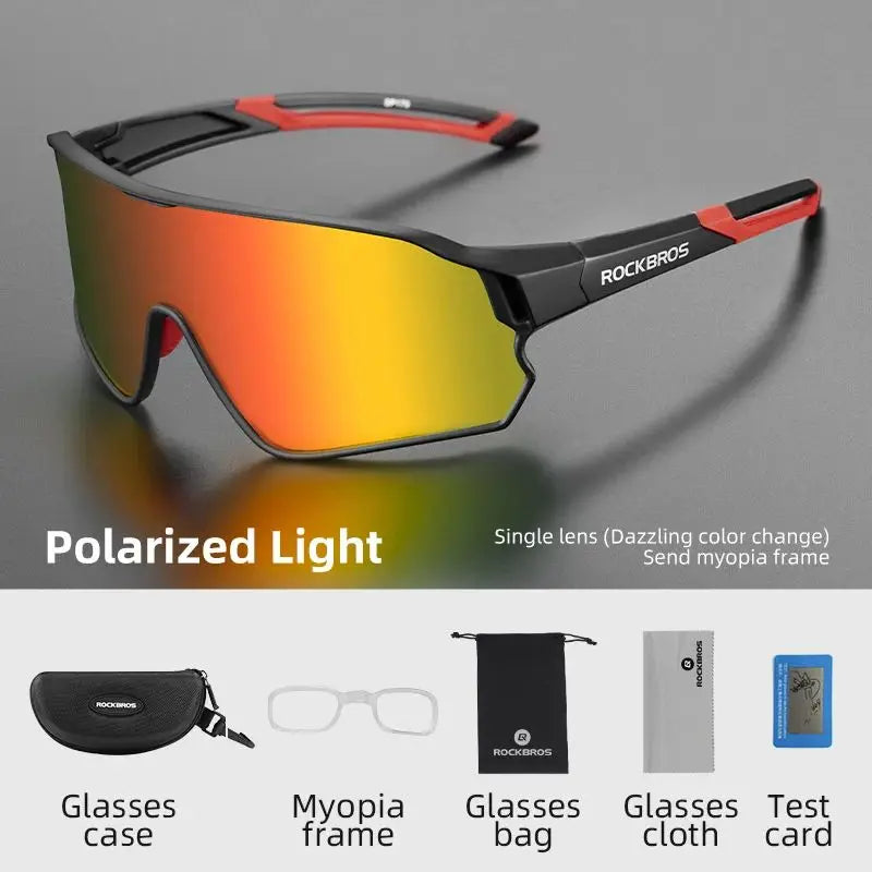 ROCKBROS Polarised Cycling Glasses - UV400 Protection, Ultra-light MTB & Road Bike Sunglasses