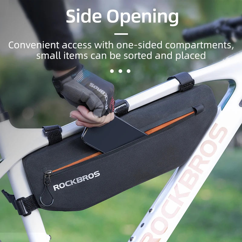 ROCKBROS Waterproof Top Tube Bike Bag - 3L Cycling Frame Pannier for MTB & Road Bikes Triangle Bag