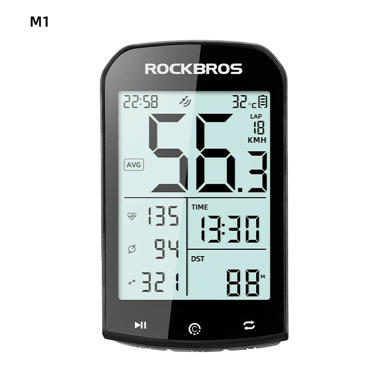 ROCKBROS GPS Cycling Computer – Bluetooth ANT+ Waterproof Bike Speedometer & Stopwatch