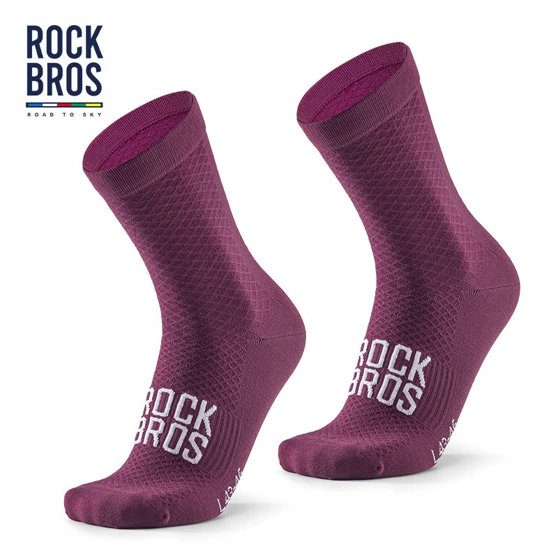 ROCKBROS Professional Cycling Socks - Breathable, High-Elastic, Shock-Absorbing, Knee-High Fit