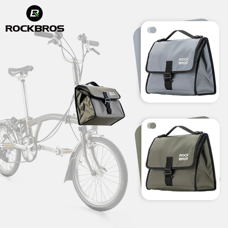 ROCKBROS 4-7L Foldable Insulated Handlebar Bag – Adjustable Capacity Front Bag for Folding Bikes