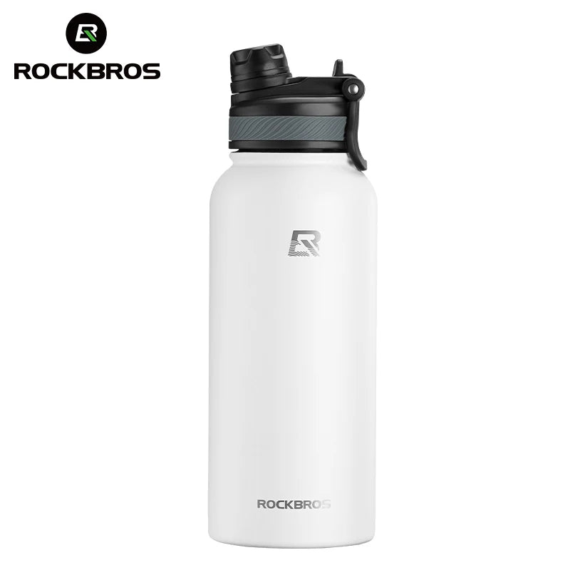 ROCKBROS 1L Thermal Water Bottle – 304 Stainless Steel Insulated Sports Bottle for Hiking & Cycling