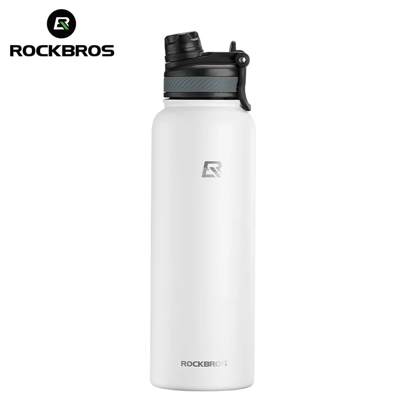 ROCKBROS 1L Thermal Water Bottle – 304 Stainless Steel Insulated Sports Bottle for Hiking & Cycling