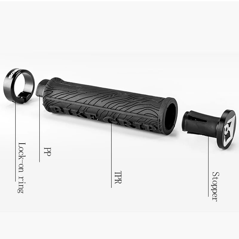 ROCKBROS MTB Bike Grips – Soft 3D Anti-Skid Lock-On Handlebar Grips, TPR Rubber, Aluminum Alloy