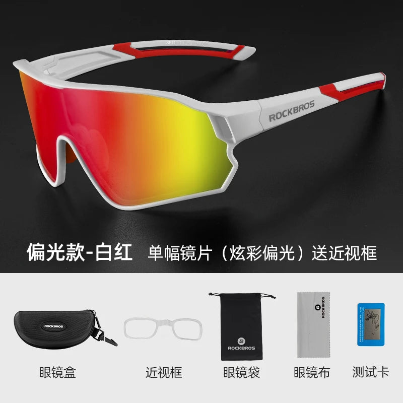 ROCKBROS Polarised Cycling Glasses - UV400 Protection, Ultra-light MTB & Road Bike Sunglasses