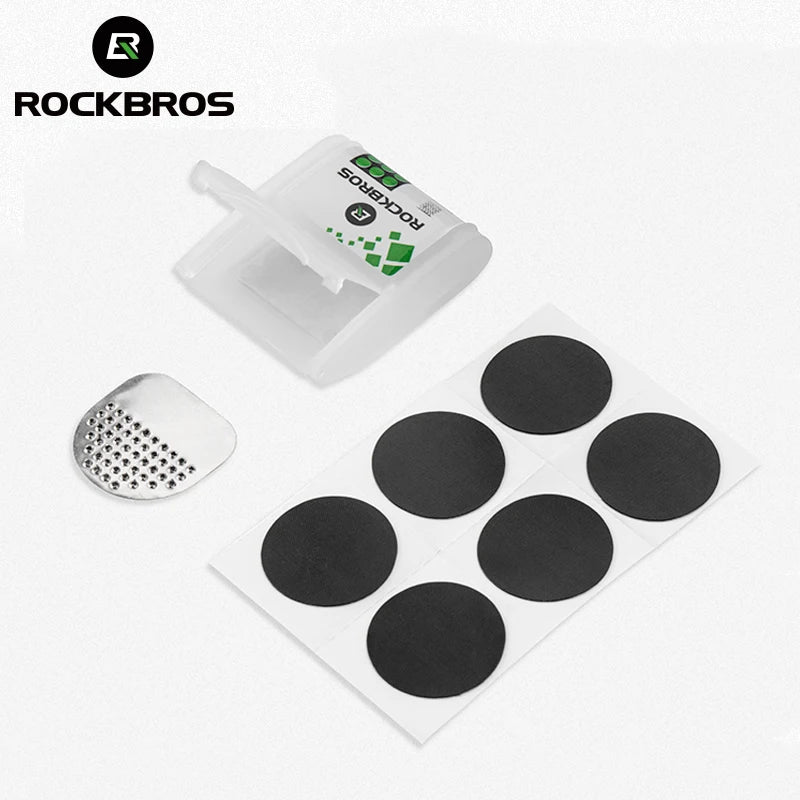 ROCKBROS No-Glue Bicycle Tyre Repair Kit – Super-Sticky Patches for Road & Mountain Bike Tyres