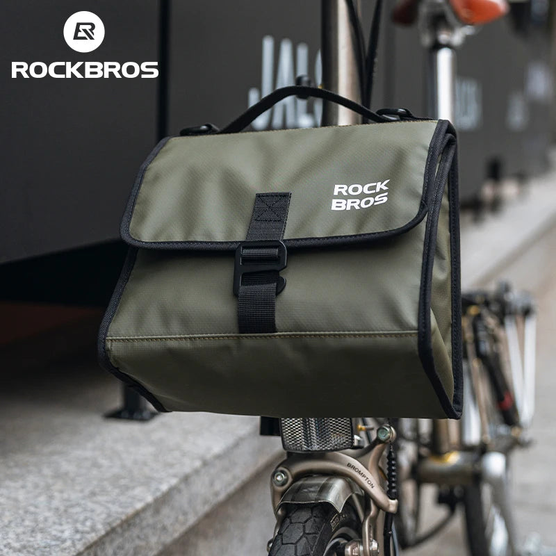 ROCKBROS 4-7L Foldable Insulated Handlebar Bag – Adjustable Capacity Front Bag for Folding Bikes