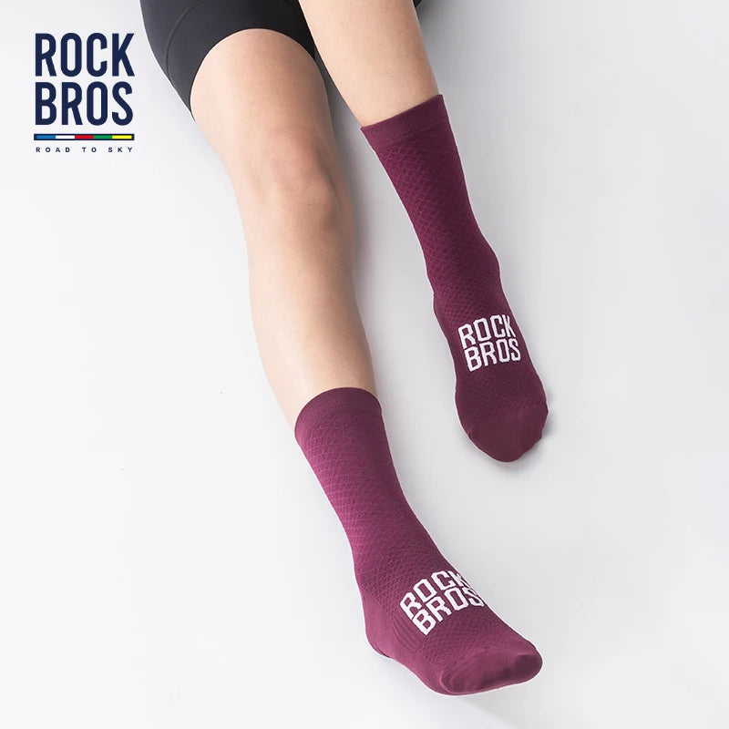 ROCKBROS Professional Cycling Socks - Breathable, High-Elastic, Shock-Absorbing, Knee-High Fit