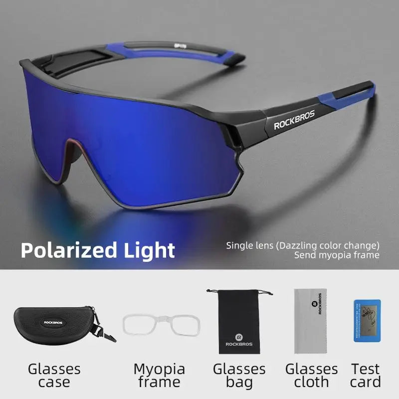 ROCKBROS Polarised Cycling Glasses - UV400 Protection, Ultra-light MTB & Road Bike Sunglasses