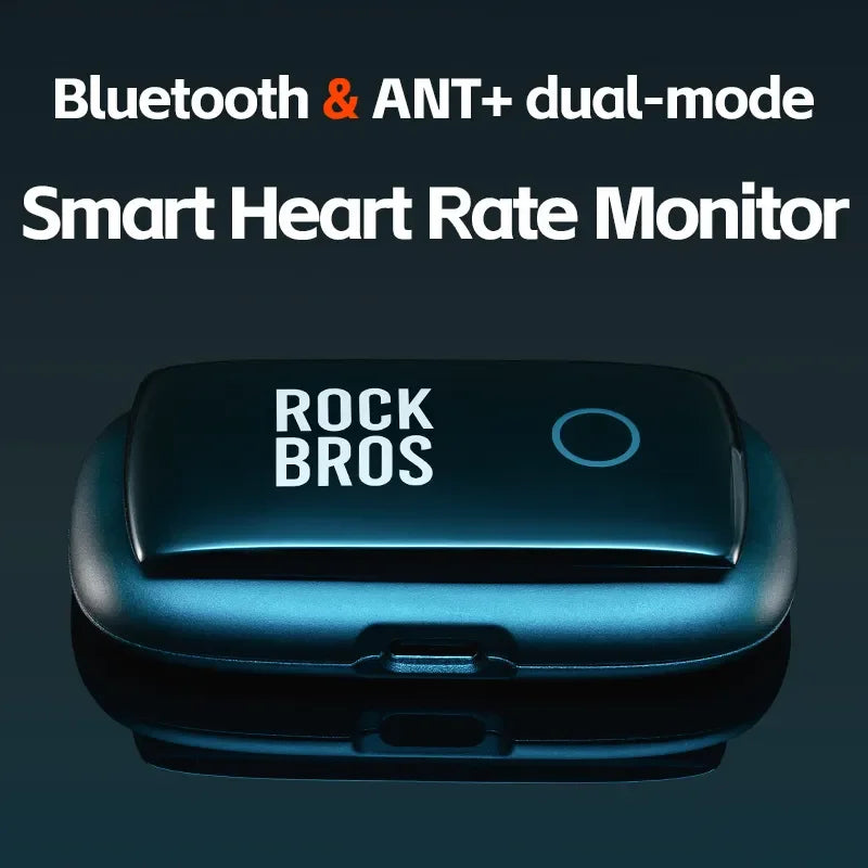 ROCKBROS H828 Heart Rate Sensor – Bluetooth & ANT+ HR Monitor with Waterproof Chest Strap, Bike Belt