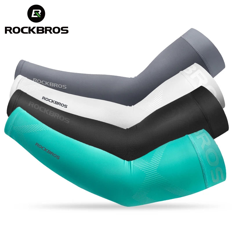 ROCKBROS Ice Fabric Arm Sleeves - UV Protection, Breathable, High Elastic Cycling & Sports Gear