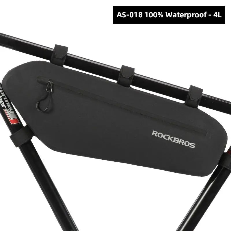 ROCKBROS Waterproof Top Tube Bike Bag - 3L Cycling Frame Pannier for MTB & Road Bikes Triangle Bag