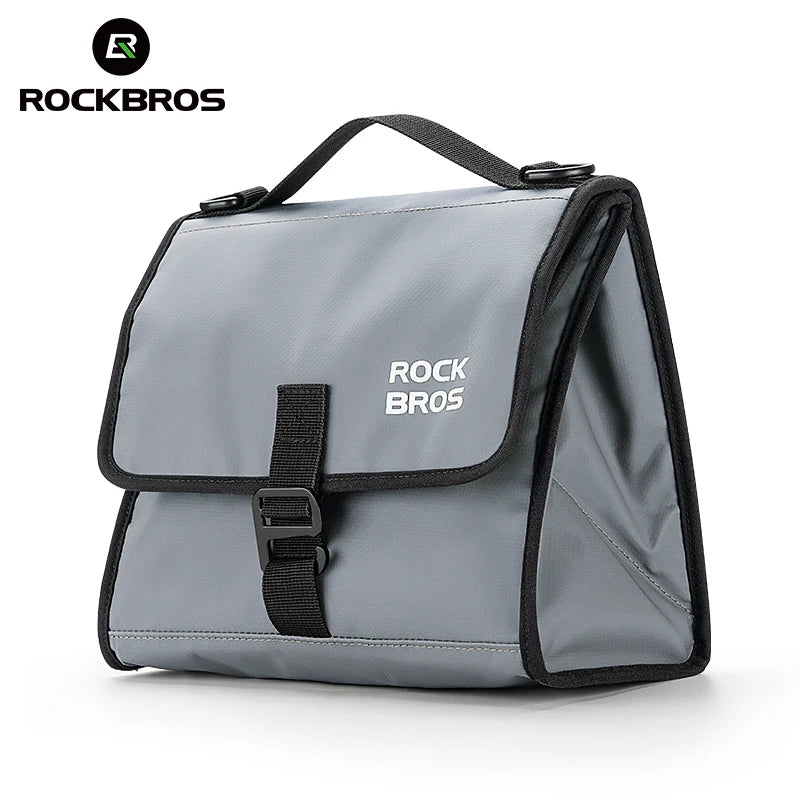 ROCKBROS 4-7L Foldable Insulated Handlebar Bag – Adjustable Capacity Front Bag for Folding Bikes