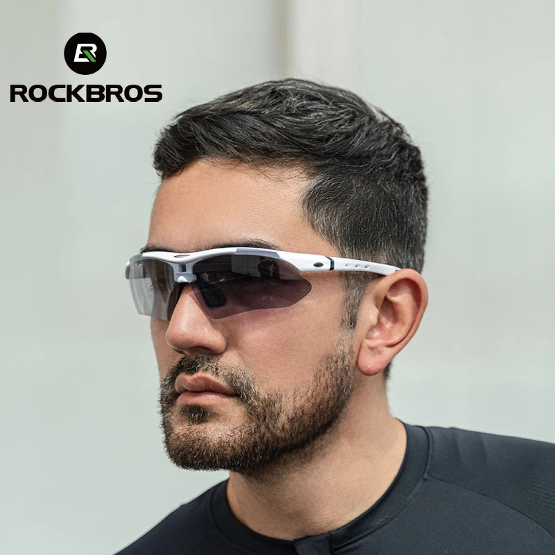 ROCKBROS Polarized Cycling Glasses - 5 Interchangeable Lenses UV400 Sports Sunglasses for MTB