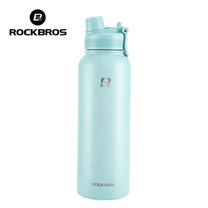 ROCKBROS 1L Thermal Water Bottle – 304 Stainless Steel Insulated Sports Bottle for Hiking & Cycling