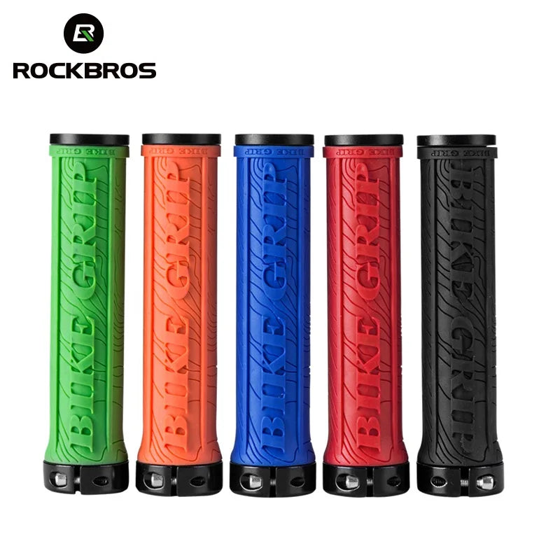 ROCKBROS MTB Bike Grips – Soft 3D Anti-Skid Lock-On Handlebar Grips, TPR Rubber, Aluminum Alloy