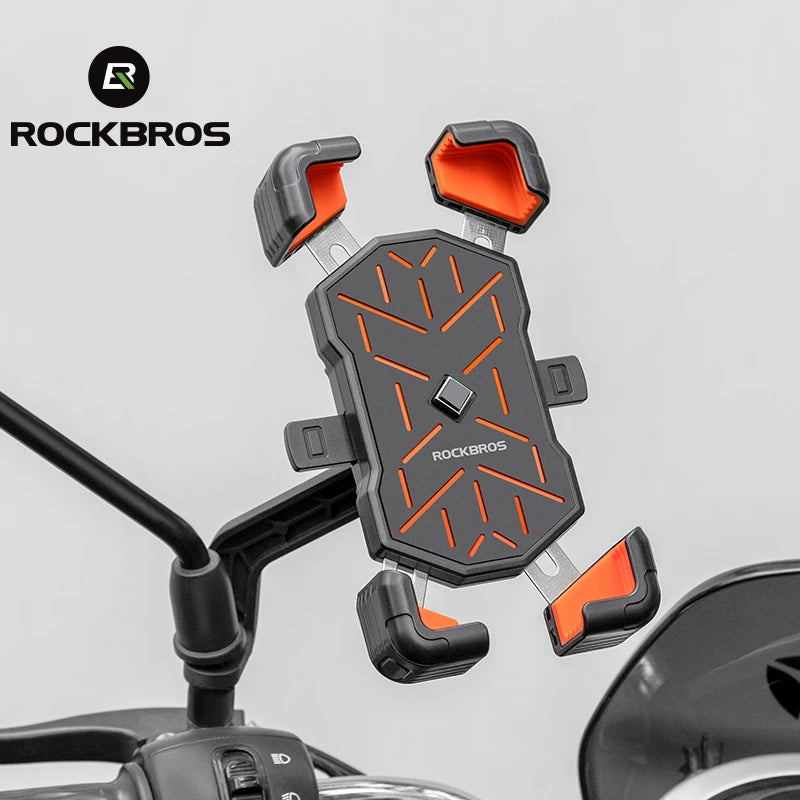 ROCKBROS 360° Adjustable Bike Phone Holder – Shockproof Universal Mobile Stand for 4.5-7.2" Phones