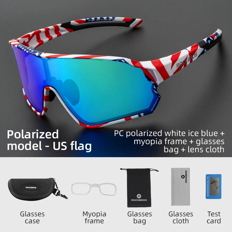 ROCKBROS Polarised Cycling Glasses - UV400 Protection, Ultra-light MTB & Road Bike Sunglasses