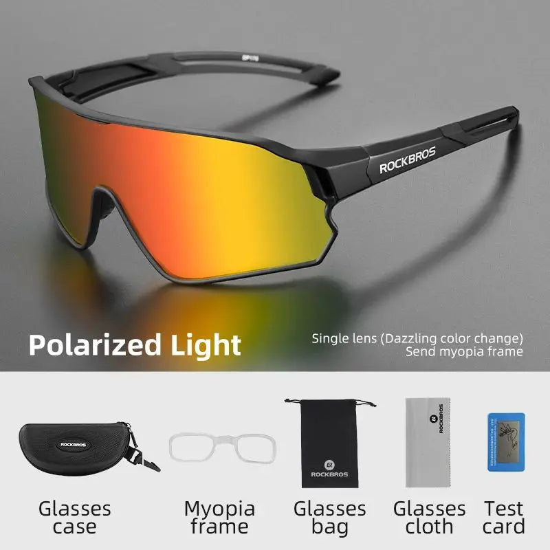 ROCKBROS Polarised Cycling Glasses - UV400 Protection, Ultra-light MTB & Road Bike Sunglasses