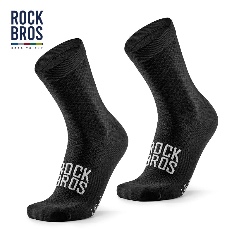 ROCKBROS Professional Cycling Socks - Breathable, High-Elastic, Shock-Absorbing, Knee-High Fit