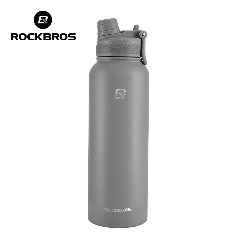 ROCKBROS 1L Thermal Water Bottle – 304 Stainless Steel Insulated Sports Bottle for Hiking & Cycling